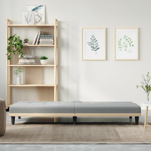vidaXL Bäddsoffa med kuddar ljusgrå tyg Grå