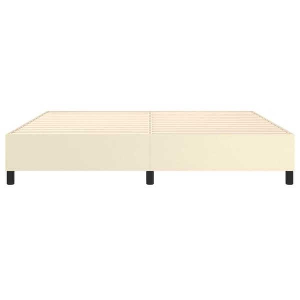 vidaXL Ramsäng gräddvit 200x200 cm konstläder Kräm