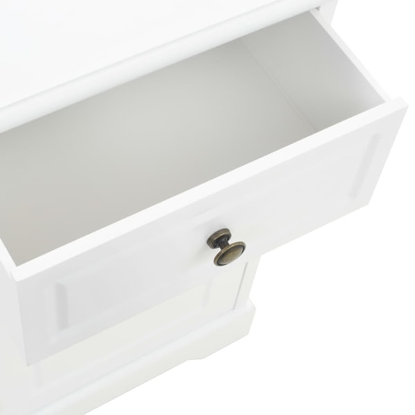 vidaXL Nattduksbord MDF och furu 35x32x59 cm Vit