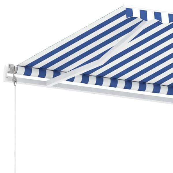 vidaXL Fristående markis automatisk 450x300 cm blå/vit Blå
