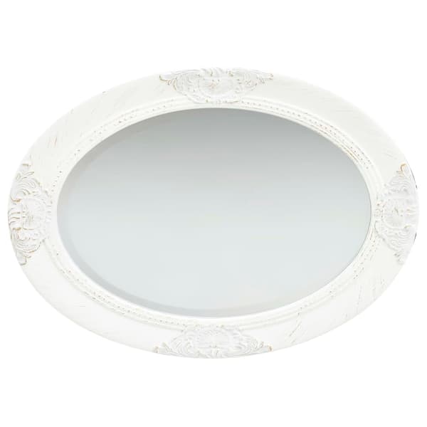 vidaXL Väggspegel barockstil 50x70 cm vit Vit