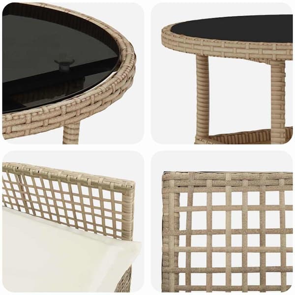 vidaXL Trädgårdsmöbelset 5 pcs Beige konstrotting Beige