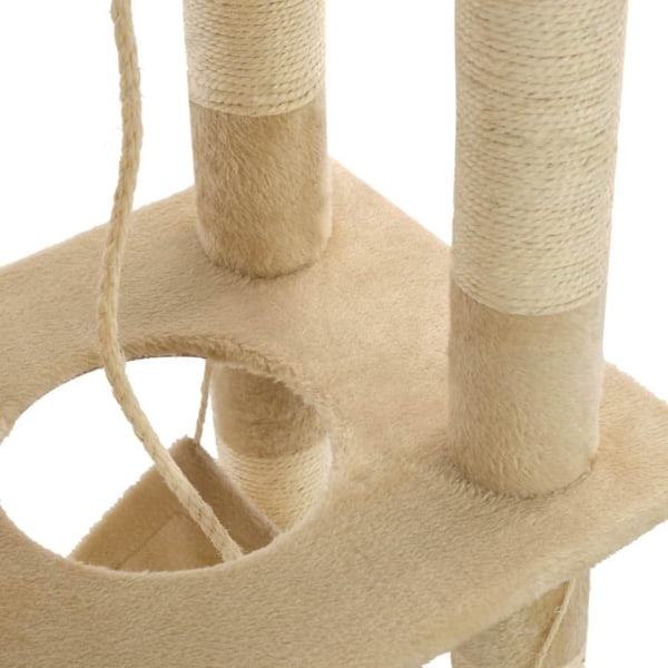 vidaXL Katt Klösträd med klöspelare i sisal 140 cm beige Beige