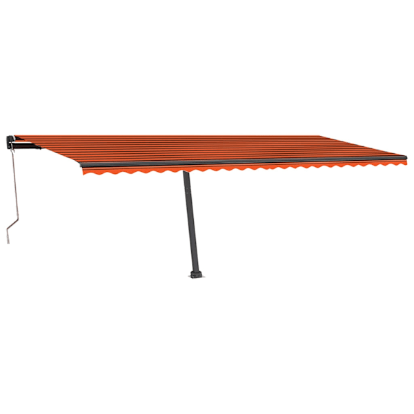 vidaXL Fristående automatisk markis 600x350 cm orange/brun Flerfärgsdesign