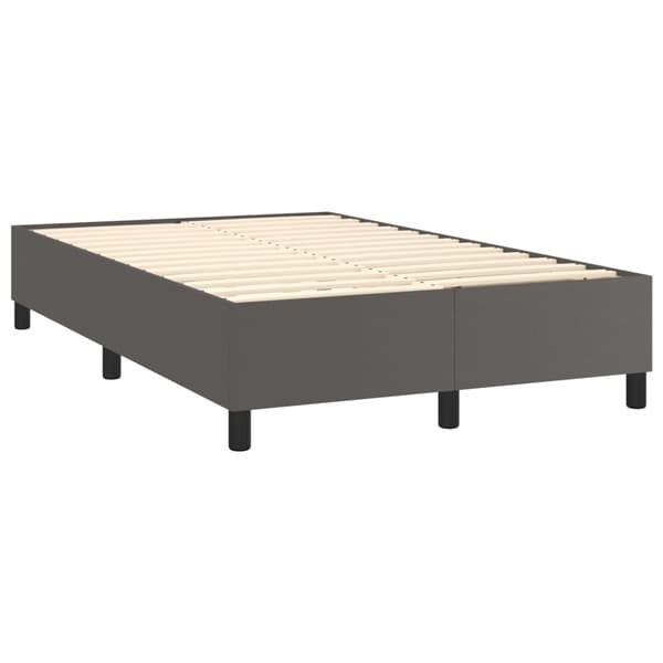 vidaXL Ramsäng med madrass & LED grå 120x200 cm konstläder Grå
