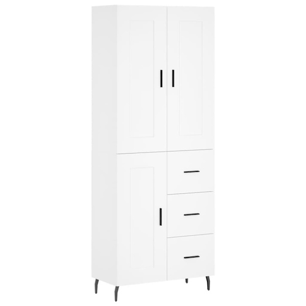 vidaXL Högskåp vit 69,5x34x180 cm konstruerat trä Vit