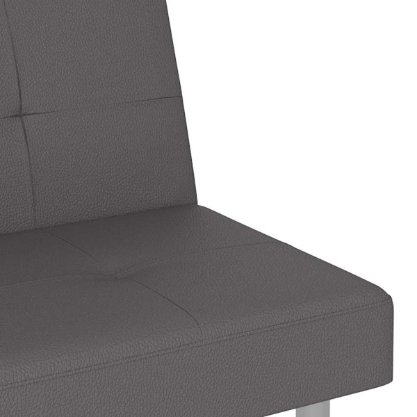 vidaXL Bäddsoffa med mugghållare grå konstläder Grå