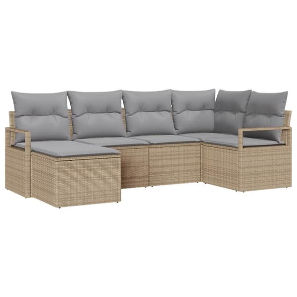 vidaXL Soffset 6 st Beige konstrotting Beige