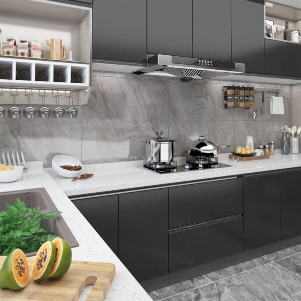 vidaXL Dekorplast svart 500x90 cm PVC Svart