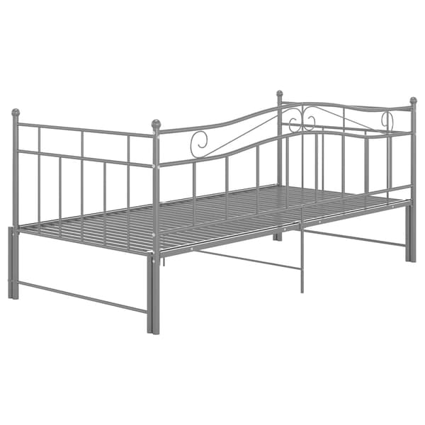 vidaXL Utdragbar sängram bäddsoffa grå metall 90x200 cm grå
