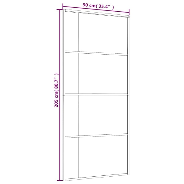 vidaXL Skjutdörr frostat ESG-glas och aluminium 90x205 cm vit Vit