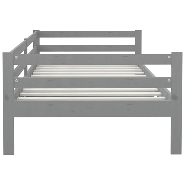 vidaXL Dagbädd grå massiv furu 90x200 cm grå