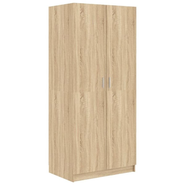 vidaXL Garderob sonoma-ek 80x52x180 cm konstruerat trä Brun