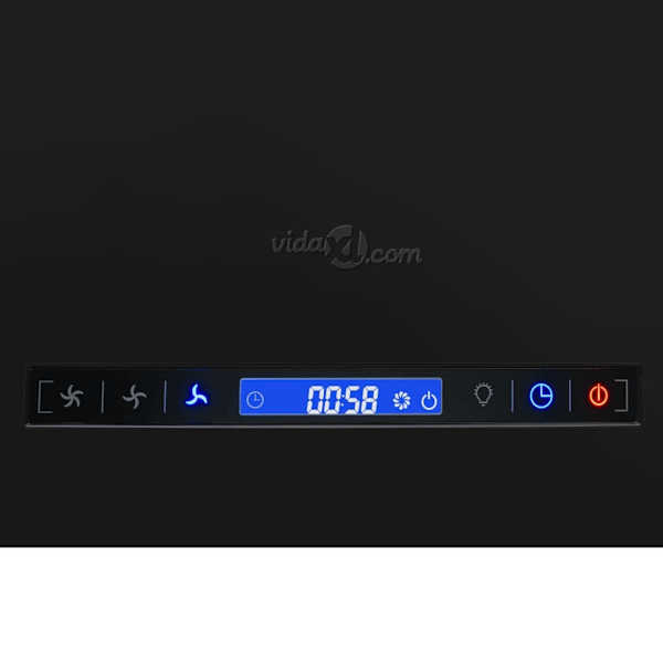 vidaXL Hängande köksfläkt touchsensor LCD 37 cm pulverlackerat stål Svart