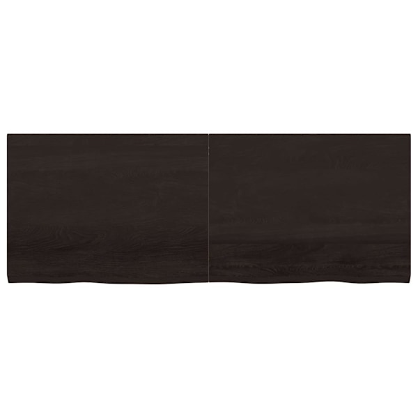 vidaXL Bordsskiva mörkbrun 160x60x(2-4) cm behandlad massiv ek Brun