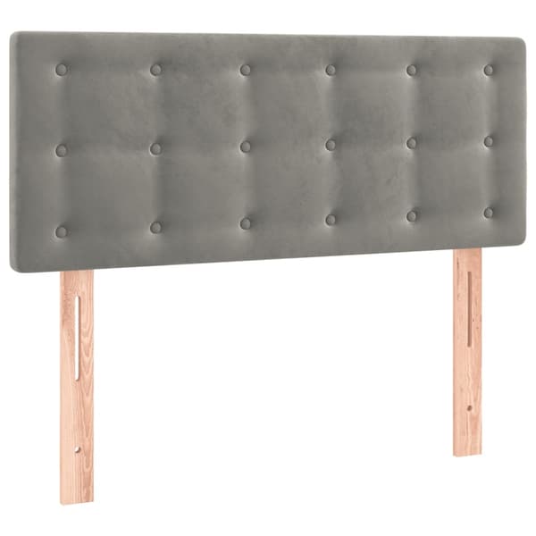 vidaXL Sänggavel LED ljusgrå 100x5x78/88 cm sammet Grå