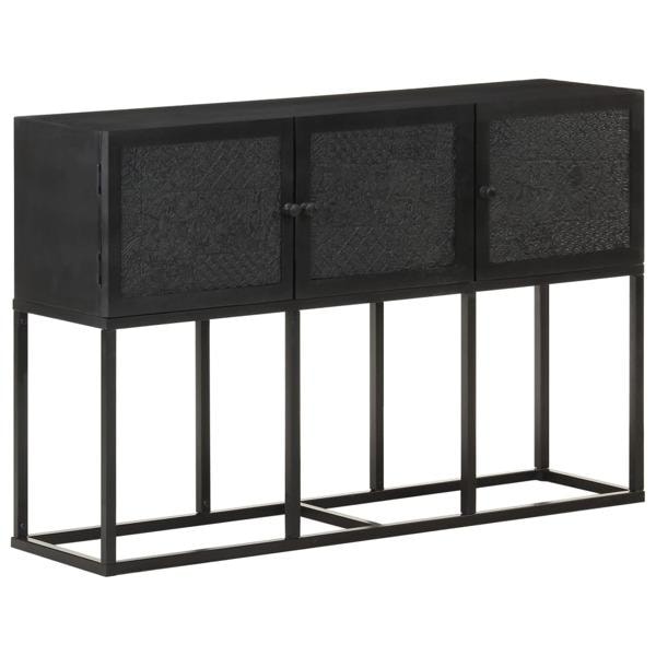 vidaXL Skänk 115x30x76 cm massivt mangoträ Svart