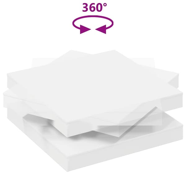 vidaXL Soffbord 360 grader vridbart vit 90x90x34,5 cm Vit