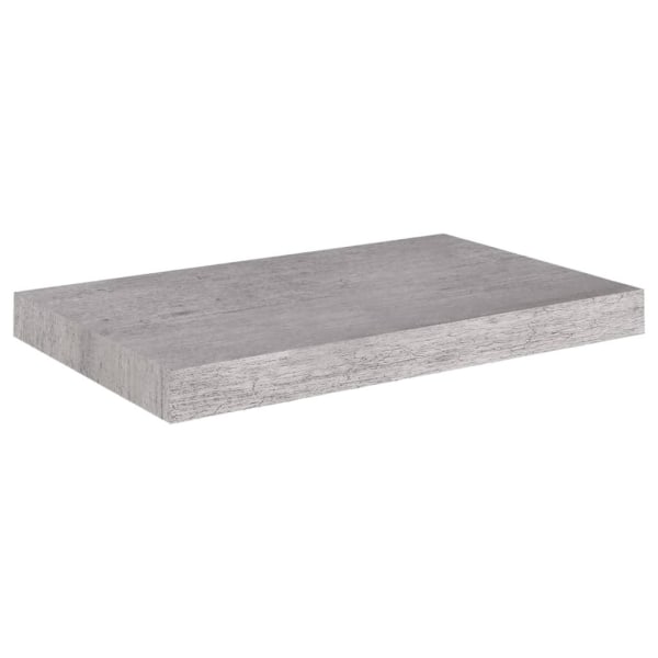 vidaXL Svävande vägghylla betonggrå 50x23x3,8 cm MDF grå
