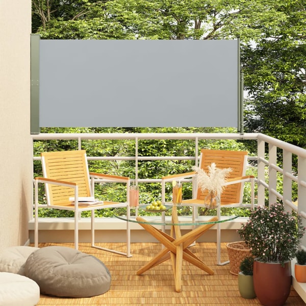 vidaXL Infällbar sidomarkis 160x300 cm grå grå