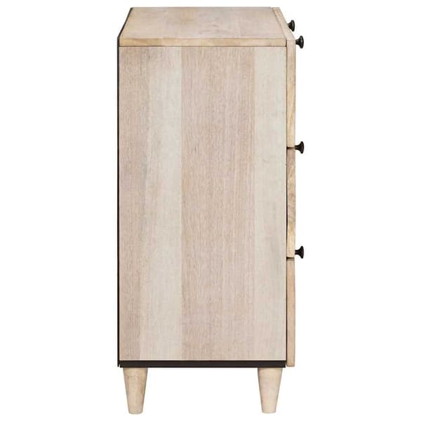 vidaXL Sideboard 2 st 120 x 33,5 x 75 cm massivt mangoträ Vit Vit