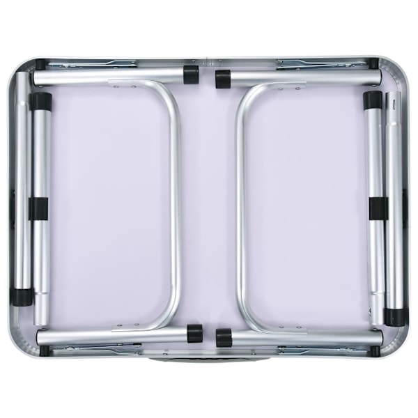 vidaXL Hopfällbart campingbord vit aluminium 60x45 cm Vit