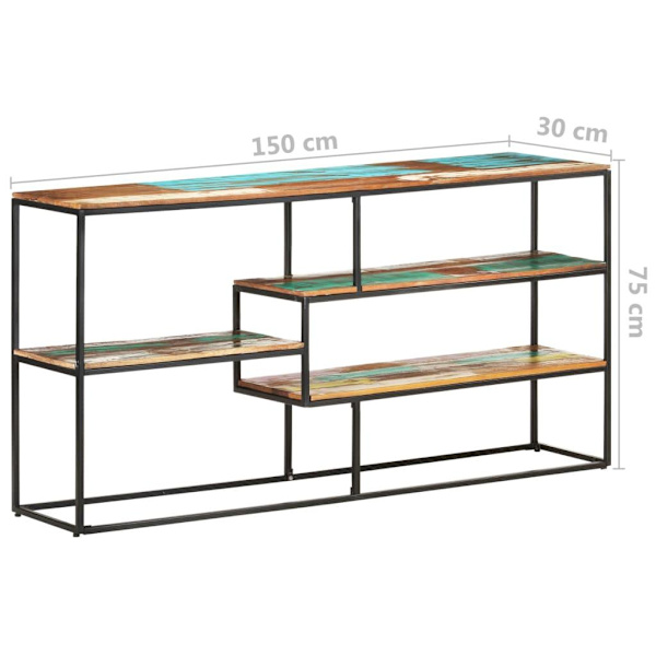 vidaXL Skänk 150x30x75 cm massivt återvunnet trä Brun