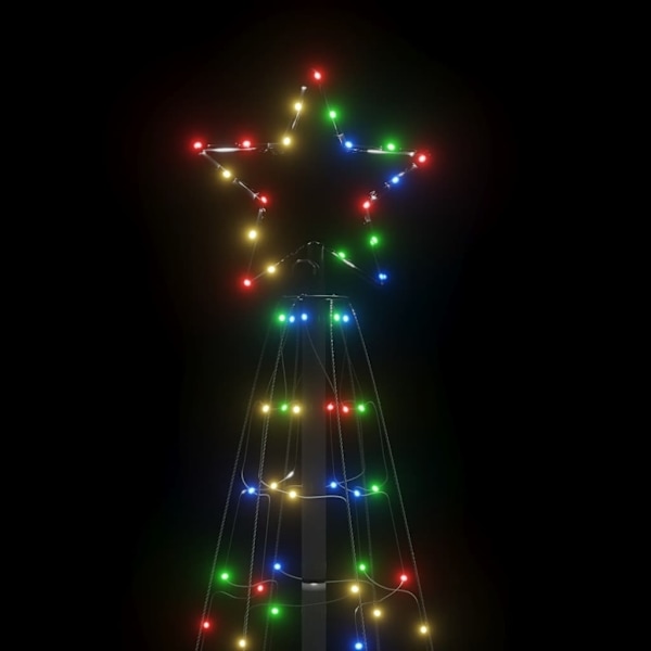 vidaXL LED julgran med spikar 220 LED flerfärgad 180 cm Flerfärgsdesign