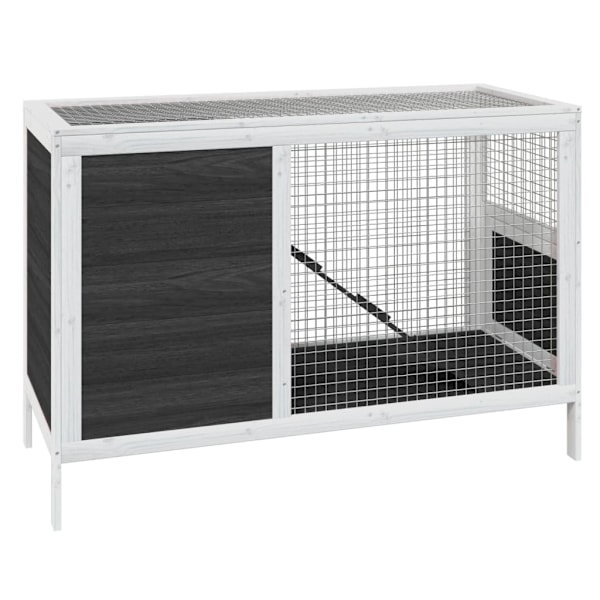 vidaXL Kaninbur grå 103x44x69,5 cm massiv furu Grå