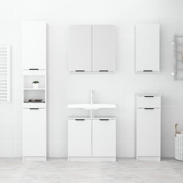 vidaXL Spegelskåp vit högglans 64x20x67 cm Vit