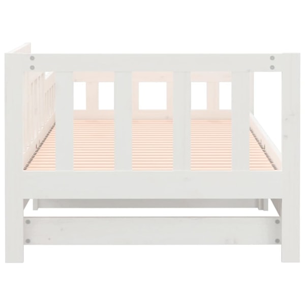 vidaXL Utdragbar dagbädd vit 2x(80x200) cm massiv furu Vit