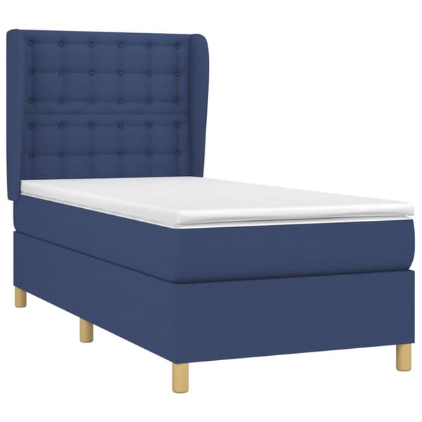 vidaXL Ramsäng med madrass blå 100x200 cm tyg Blå