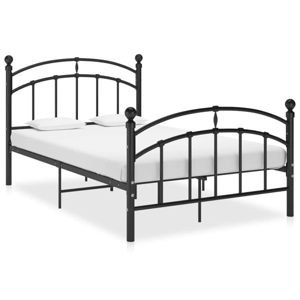 vidaXL Sängram utan madrass svart metall 120x200 cm Svart
