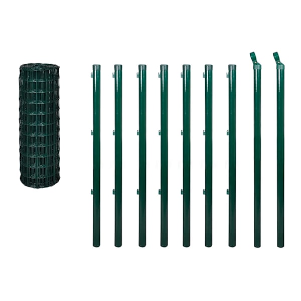 vidaXL Stängsel set 10x0,8 m Grön