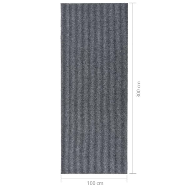 vidaXL Gångmatta 100x300 cm grå grå