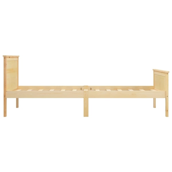 vidaXL Sängram massiv furu 90x200 cm Brun