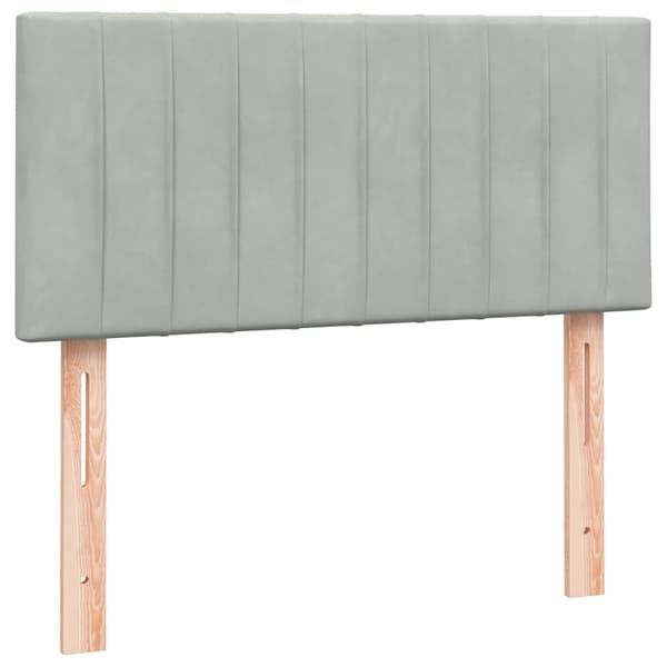 vidaXL Ramsäng med madrass ljusgrå 80x210 cm sammet Grå