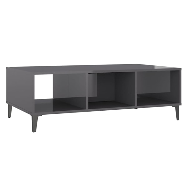 vidaXL Soffbord grå högglans 103,5x60x35 cm konstruerat trä grå