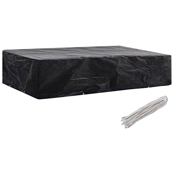 vidaXL Överdrag till solsäng 2 st 8 öljetter 218x77x55 cm Svart
