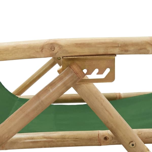vidaXL Fällbar fåtölj grön bambu och tyg Grön