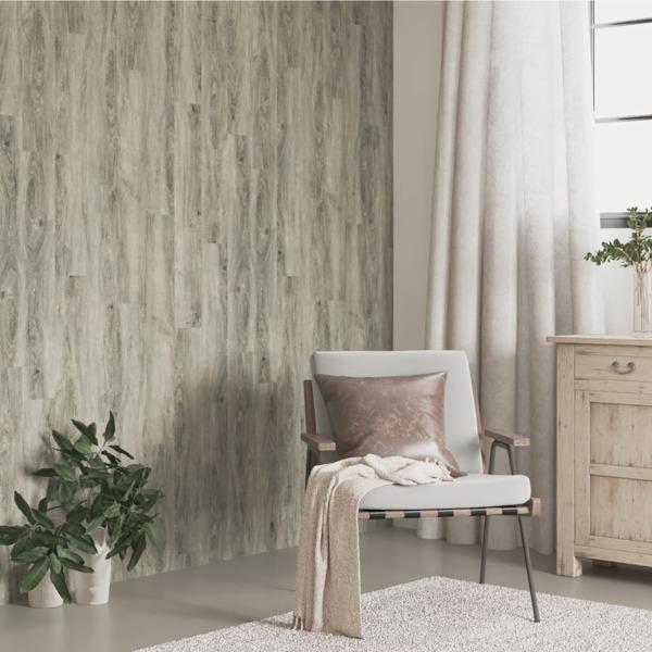 vidaXL Väggpaneler träimitation grå PVC 4,12 m² Grå