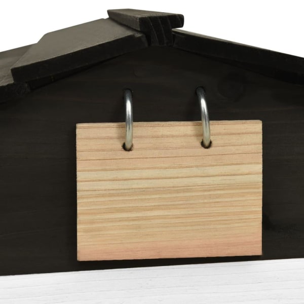 vidaXL Garage för robotgräsklippare svart och vit 78x74x54 cm granträ Svart