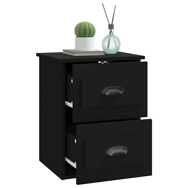 vidaXL Väggmonterade sängbord 2 st svart 41,5x36x53cm Svart