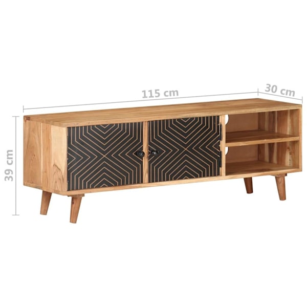 vidaXL TV-bänk 115x30x39 cm massivt akaciaträ Brun