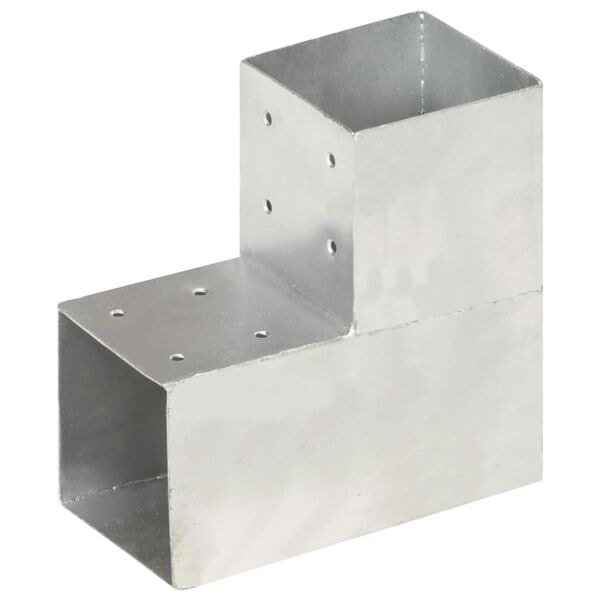vidaXL Stolpbeslag L-form galvaniserad metall 101x101 mm Silver