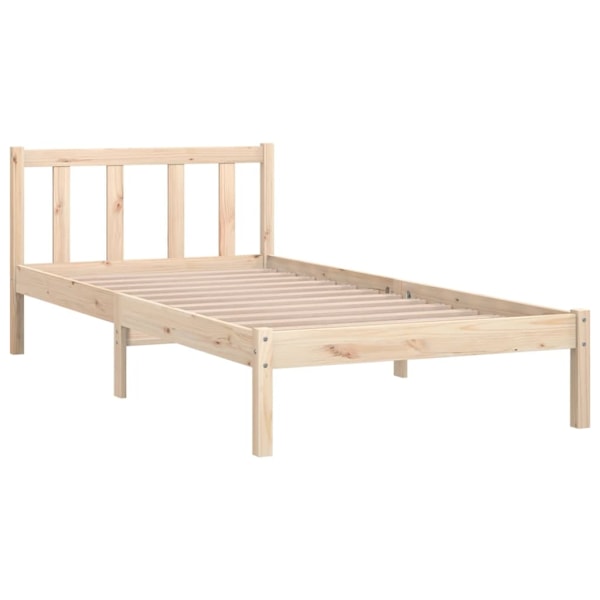 vidaXL Sängram massiv furu 90x200 cm Brun
