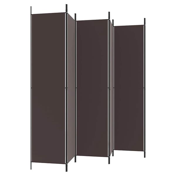vidaXL Rumsavdelare 6 paneler brun 300x220 cm tyg Brun