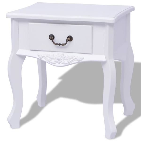 vidaXL Nattduksbord MDF vit Vit