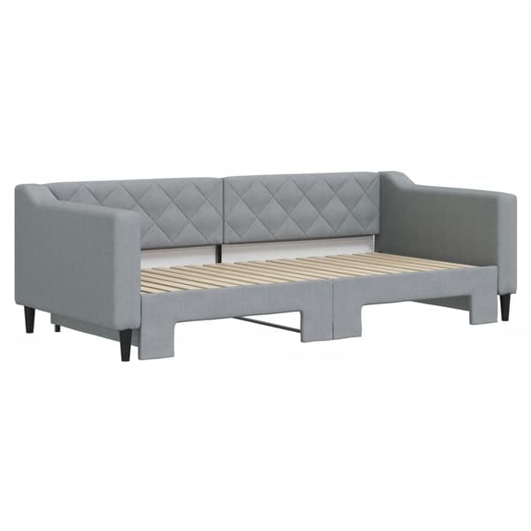 vidaXL Dagbädd utdragbar ljusgrå 90x190 cm tyg Grå