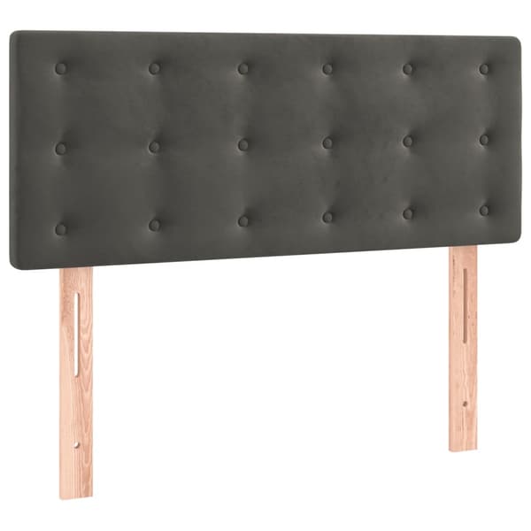 vidaXL Ramsäng med madrass mörkgrå 90x190 cm sammet Grå